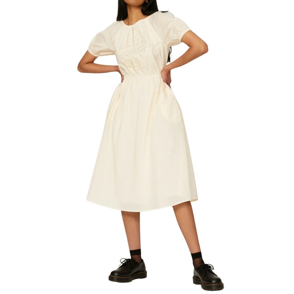 Pamela Love x RTR Cream Embroidered Midi Dress - Size Small